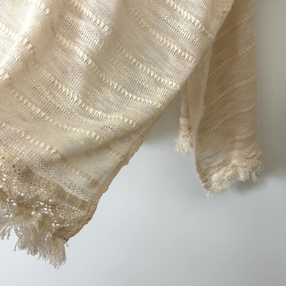 Tobi Open Front Cream Knit Cocoon Cardigan Sz M - Picture 7 of 9